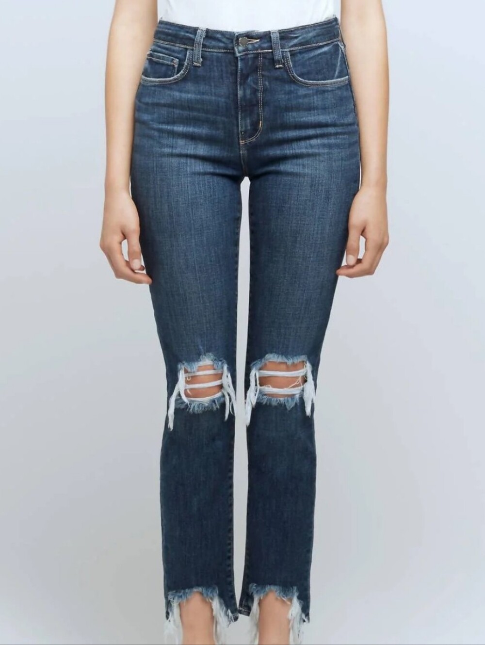 EXCELLENT CONDITION!! L'AGENCE High Line Blue Distressed Jeans SIZE 28
